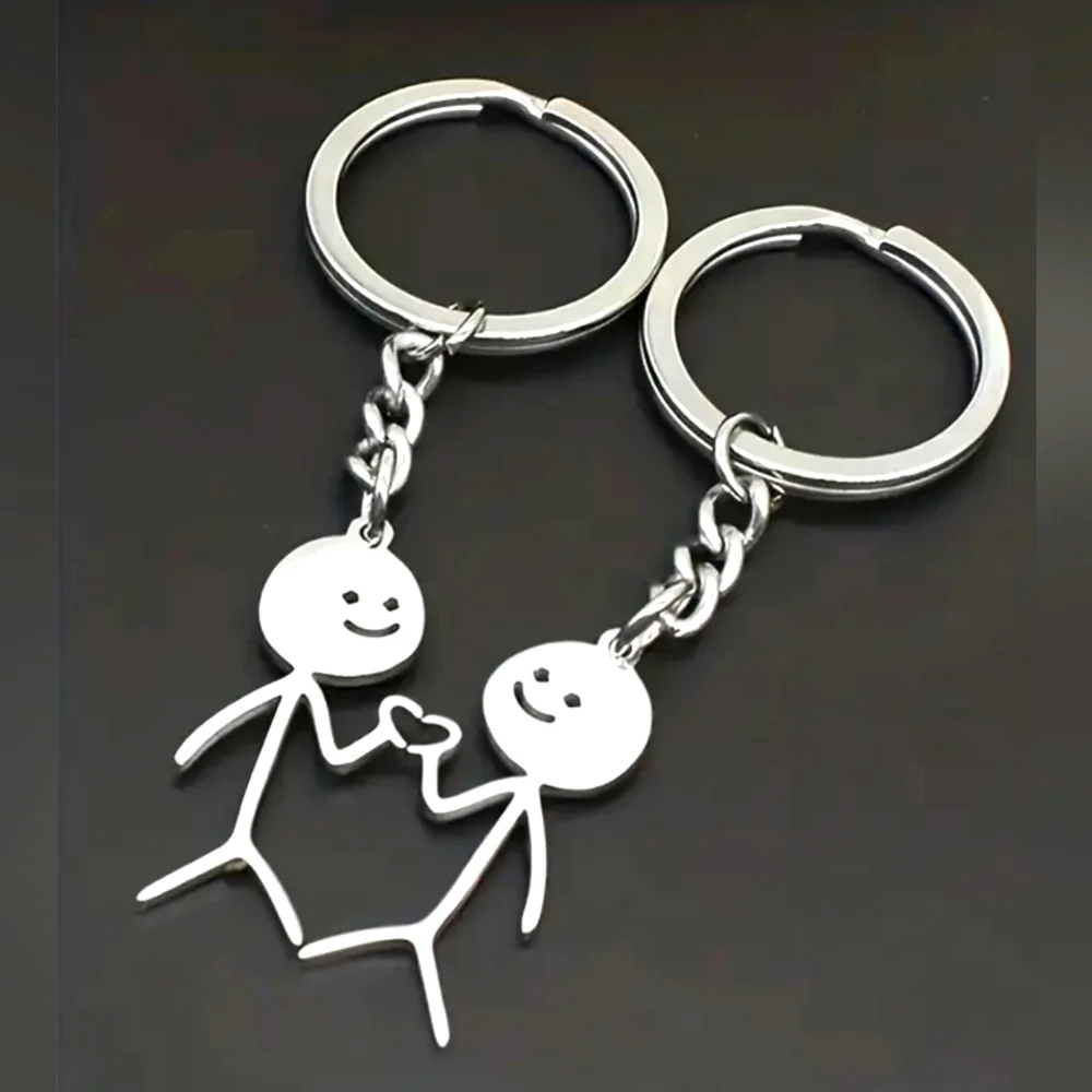 New 2 Pc Heart Hands Keychain Set - Picture 1 of 4